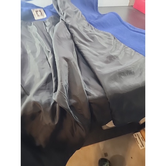 ANNE KLEIN Royal Blue Wool Blend Notched-Collar Double-Breasted Peacoat Large - Picture 4 of 7